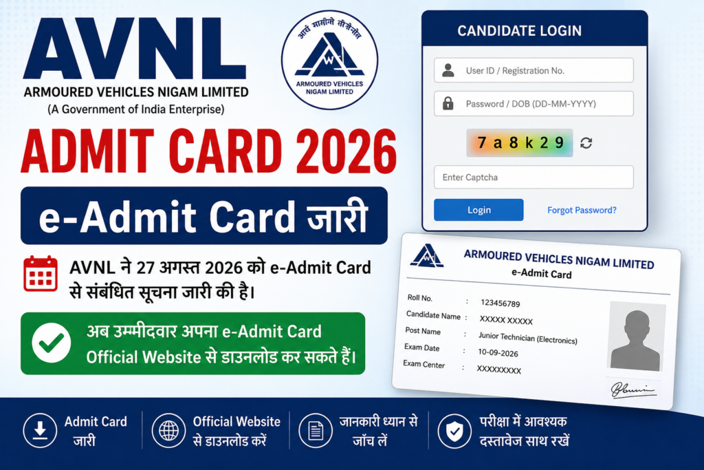 AVNL Admit Card 2026