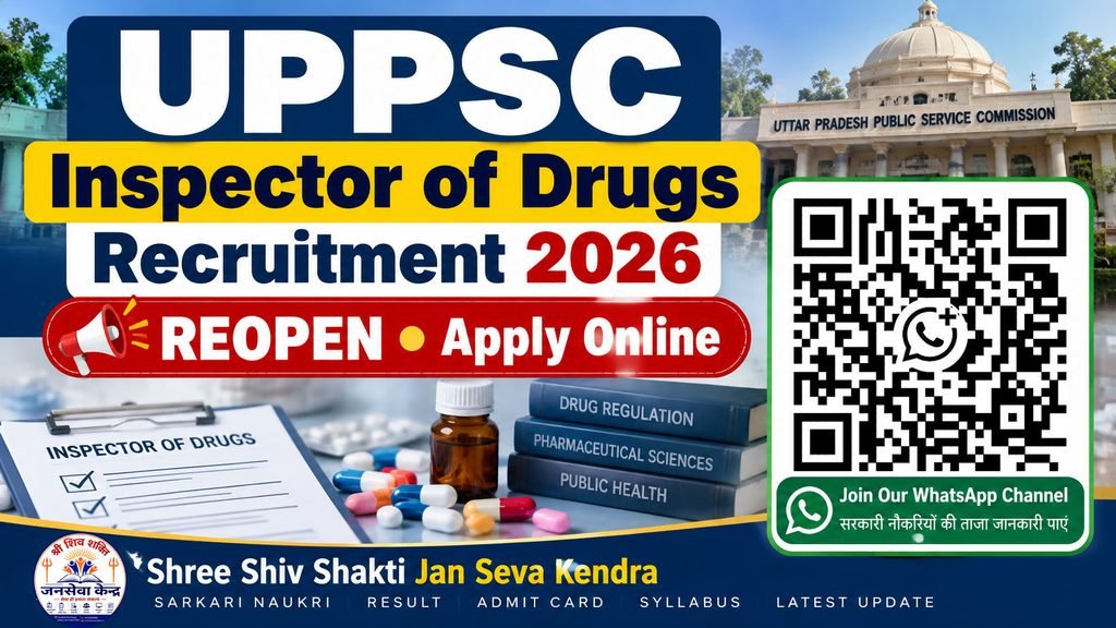 UPPSC Inspector of Drugs Recruitment 2026