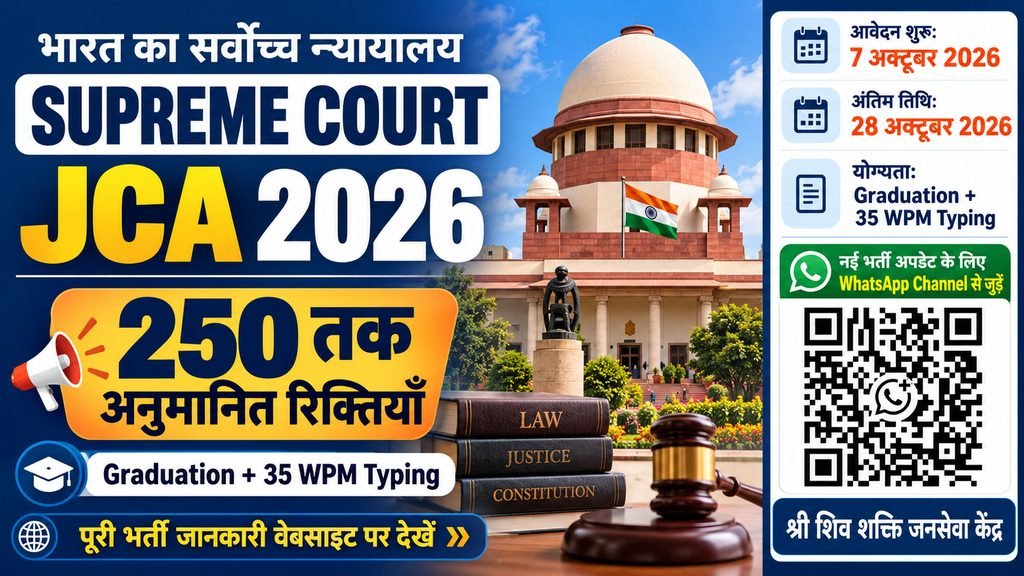 Supreme Court JCA Recruitment 2026