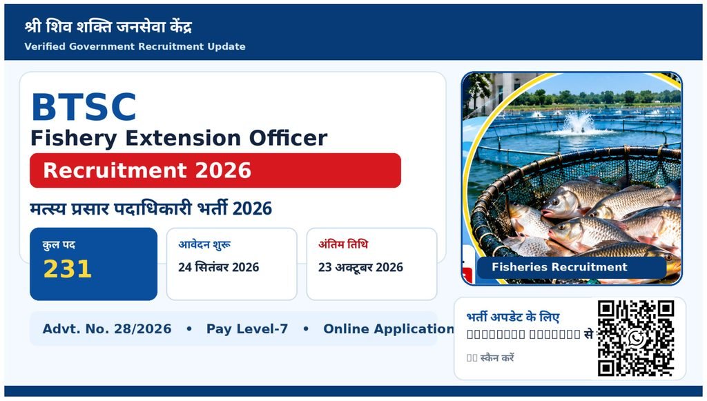 BTSC Fishery Extension Officer Recruitment 2026